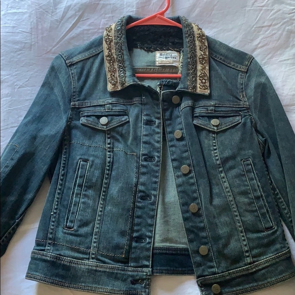 Anthropologie Jean Jacket with detail